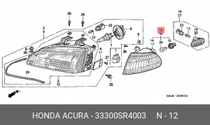 Фонарь указателя поворота 33300SR4003 HONDA