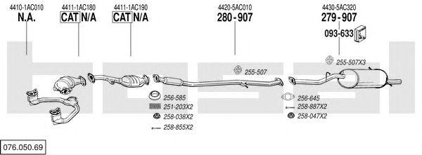Система выпуска ОГ 07605069 BOSAL