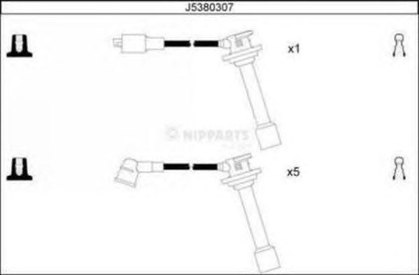 Ккомплект проводов зажигания J5380307 H B JAKOPARTS NIPPARTS