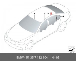 Стекло боковое 51 35 7 182 104 BMW
