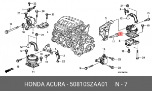 Подушка двигателя 50810SZAA01 HONDA