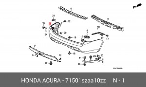 Бампер задний 71501SZAA10ZZ HONDA
