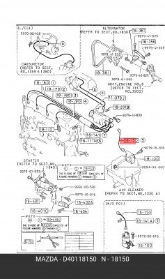 Провода высоковольтные системы зажигания (комплект) D401-18-150 MAZDA