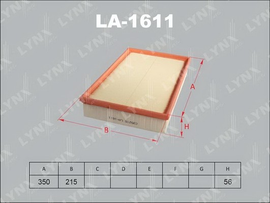 Фильтр воздушный LA-1611 LYNXAUTO