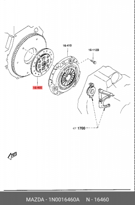 Диск сцепления 1N0016460A MAZDA