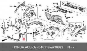 Кронштейн крепления 04611SWA300ZZ HONDA