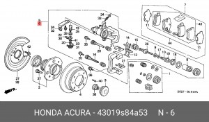 Тормозной суппорт 43019S84A53 HONDA