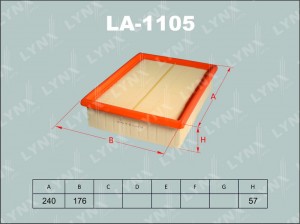 Фильтр воздушный LA-1105 LYNXAUTO