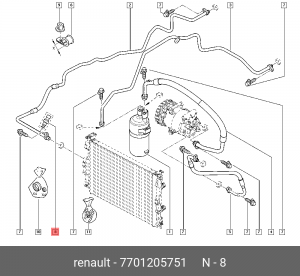 Датчик давления кондиционера 7701205751 RENAULT