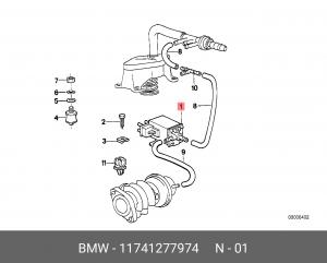 Клапан, управление рециркуляция ОГ 11 74 1 277 974 BMW