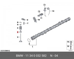 Комплект прокладок, стержень клапана 11 34 0 032 582 BMW