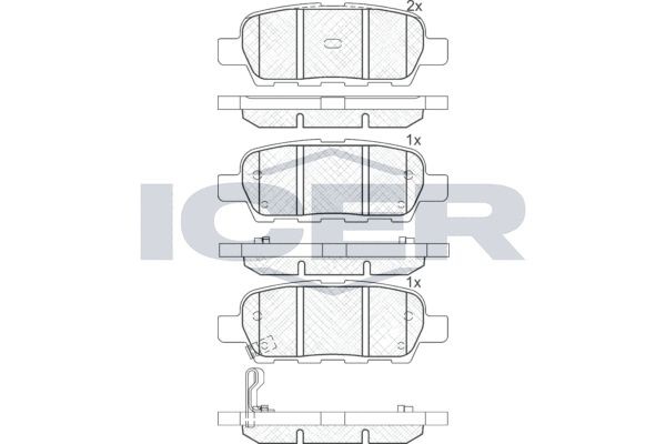 Комплект тормозных колодок, диско 181509 ICER