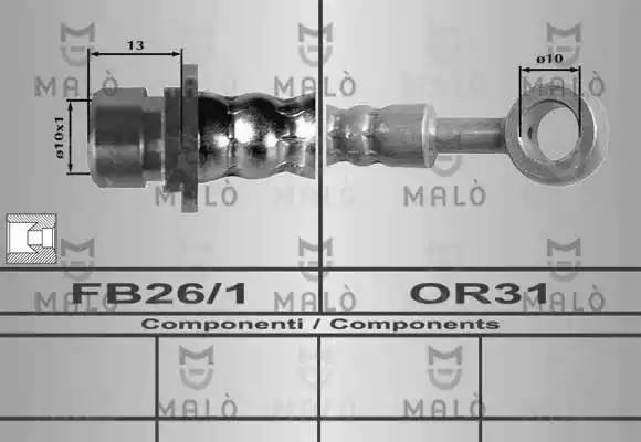 Тормозной шланг 80291 MALO