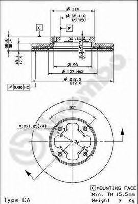 Тормозной диск 09.5867.10 BREMBO