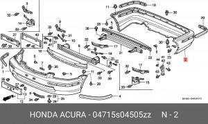 Бампер задний 04715S04505ZZ HONDA