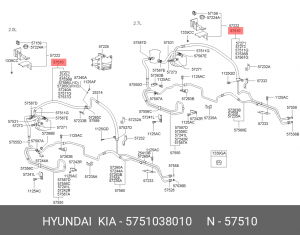 Шланг ГУР 5751038010 HYUNDAI KIA