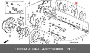 Комплект тормозных колодок, диско 43022SR3000 HONDA