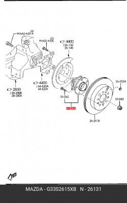 Подшипник ступицы колеса со ступицей (комплект) G33S-26-15XB MAZDA