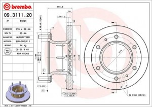 Тормозной диск 09.3111.20 BREMBO
