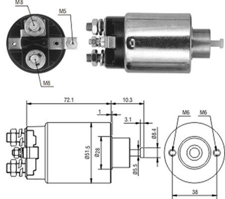 Тяговое реле, стартер 940113050224 MAGNETI MARELLI