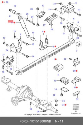 Пружина подвески YC15-18080-NB FORD