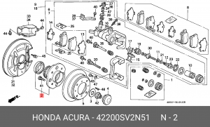 Комплект подшипника ступицы колеса 42200SV2N51 HONDA