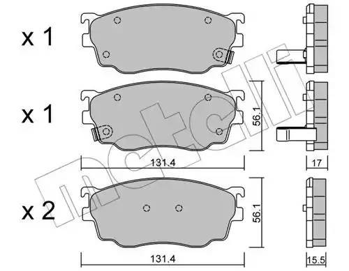 Комплект тормозных колодок, диско 22-0301-0 METELLI
