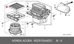 Фильтр, воздух во внутренном пространстве 80291-SAA-E01 HONDA