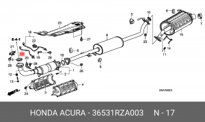 Датчик кислородный (лямбда-зонд) 36531RZA003 HONDA