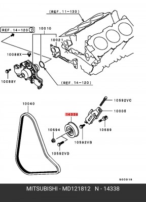 Натяжитель ремня приводного в сборе MD121812 MITSUBISHI