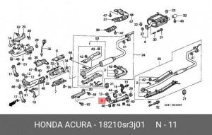Выпускной трубопровод 18210SR3J01 HONDA