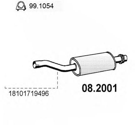 Предглушитель выхлопных газов 082001 ASSO