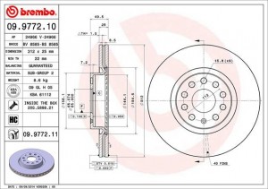 Тормозной диск 09.9772.10 BREMBO