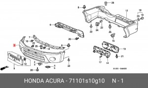Бампер передний 71101S10G10 HONDA