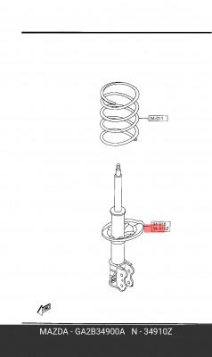 Амортизатор GA2B34900A MAZDA