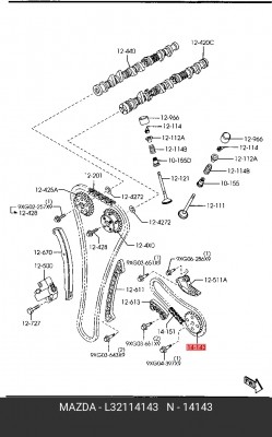 Звездочка привода масляного насоса L321-14-143 MAZDA