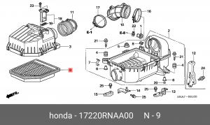 Воздушный фильтр 17220-RNA-A00 HONDA