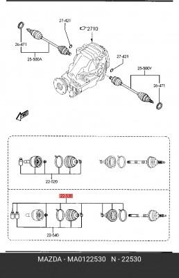 Пыльник ШРУСа (комплект) MA0122530 MAZDA
