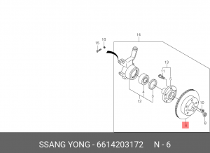 Диск тормозной 6614203172 SSANG YONG