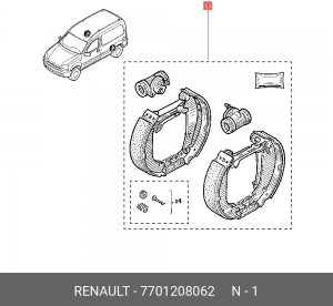 Комплект тормозных колодок 7701208062 RENAULT