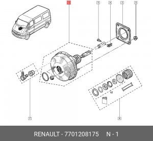 Усилитель тормозной системы 7701208175 RENAULT