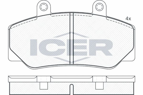 Комплект тормозных колодок, диско 180837 ICER