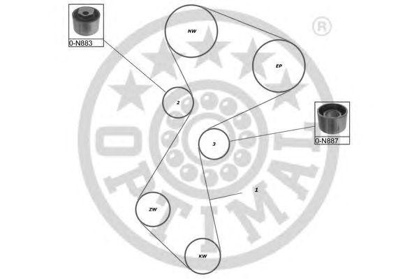 Комплект ремня ГРМ SK-1015 OPTIMAL
