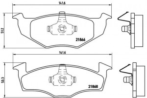 Комплект тормозных колодок, диско P85031 BREMBO