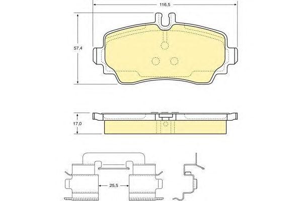 Комплект тормозных колодок, диско 6112931 GIRLING