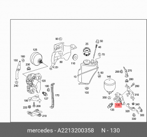 Блок клапанов пневматической подвески A2213200358 MERCEDES BENZ