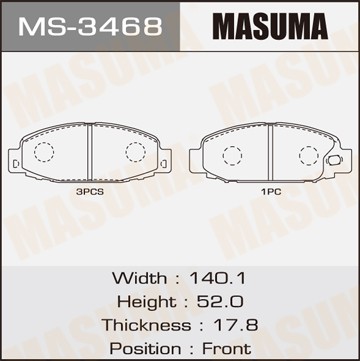 Колодки тормозные дисковые MS3468 MASUMA