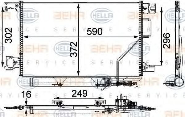 Конденсатор, кондиционер 8FC 351 303-411 HELLA