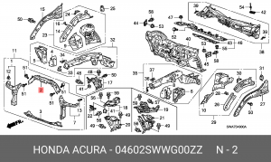 Балка крепления радиатора 04602SWWG00ZZ HONDA