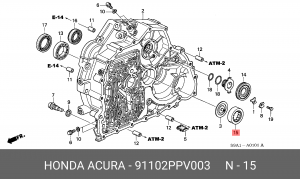 Подшипник 91102PPV003 HONDA